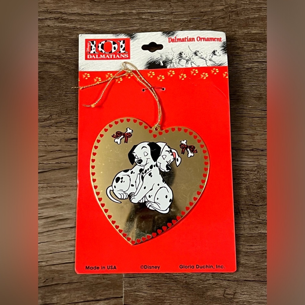 Disney‎ 101 Dalmatian Christmas Ornament by Gloria Duchin 1990s Gold Metal Rare